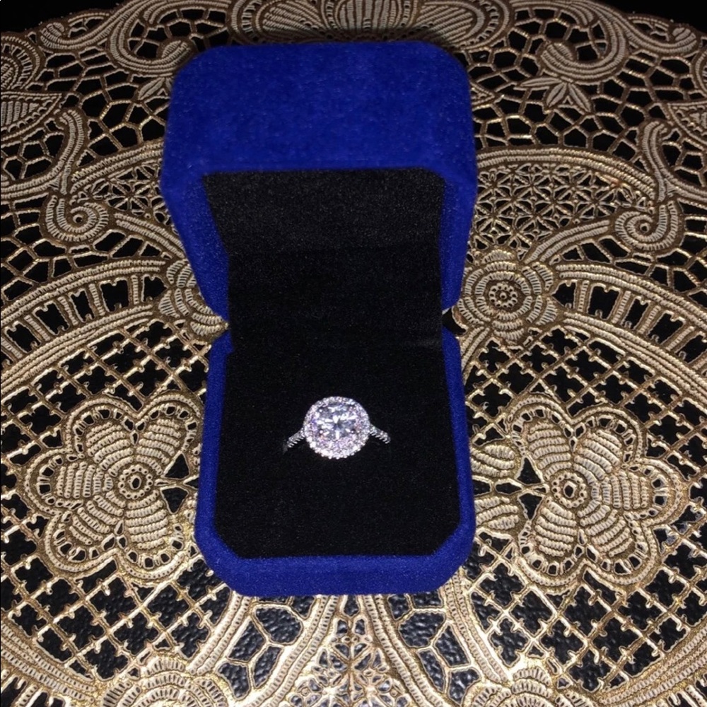 Sterling silver wedding engagement ring